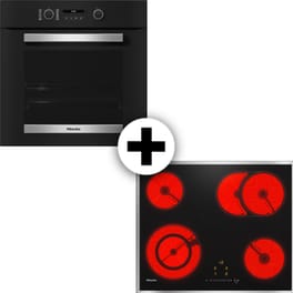 MIELE H 2467 B & KM 6521 FR 76 Lt Μαύρο Eντοιχιζόμενο Σετ Φούρνος και Εστία