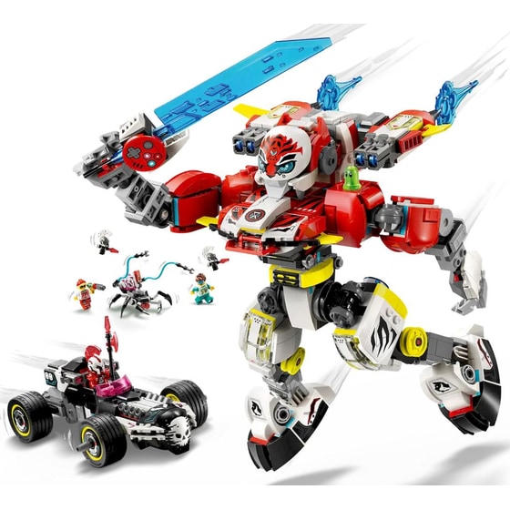 LEGO® Cooper's Tiger Mech & Zero's Hot Rod Car (71497) image 5