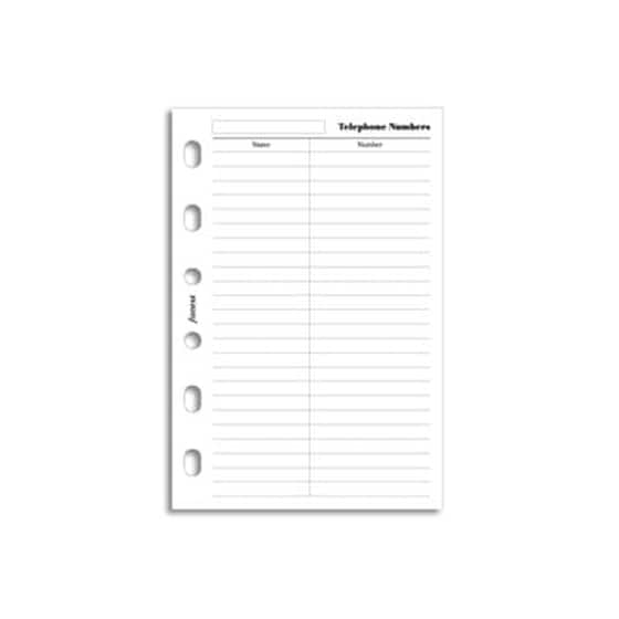 Ανταλλακτικά Φύλλα Pocket Filofax Όνομα Τηλέφωνο image 0