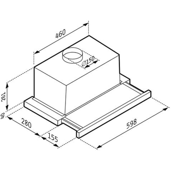 PYRAMIS 065017302 Turbo 60 cm Λευκό Απορροφητήρας Συρόμενος image 2
