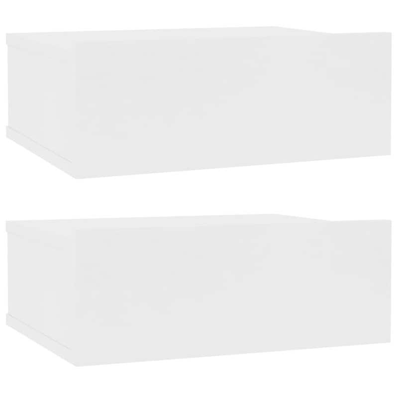 VIDAXL Κομοδίνο Vidaxl Κρεμαστό Από Μοριοσανίδα 2τμχ 40x30x15 cm - Λευκό