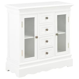 Vidaxl Μπουφές Ψηλός Λευκός 70 X 28 X 70 Εκ. Από Μασίφ Ξύλο Πεύκου