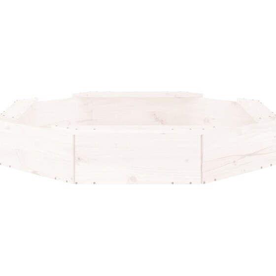 VidaXL Αμμοδόχος με Καθίσματα Οκτάγωνη 111x111x20cm Ξύλινη - Λευκό image 4