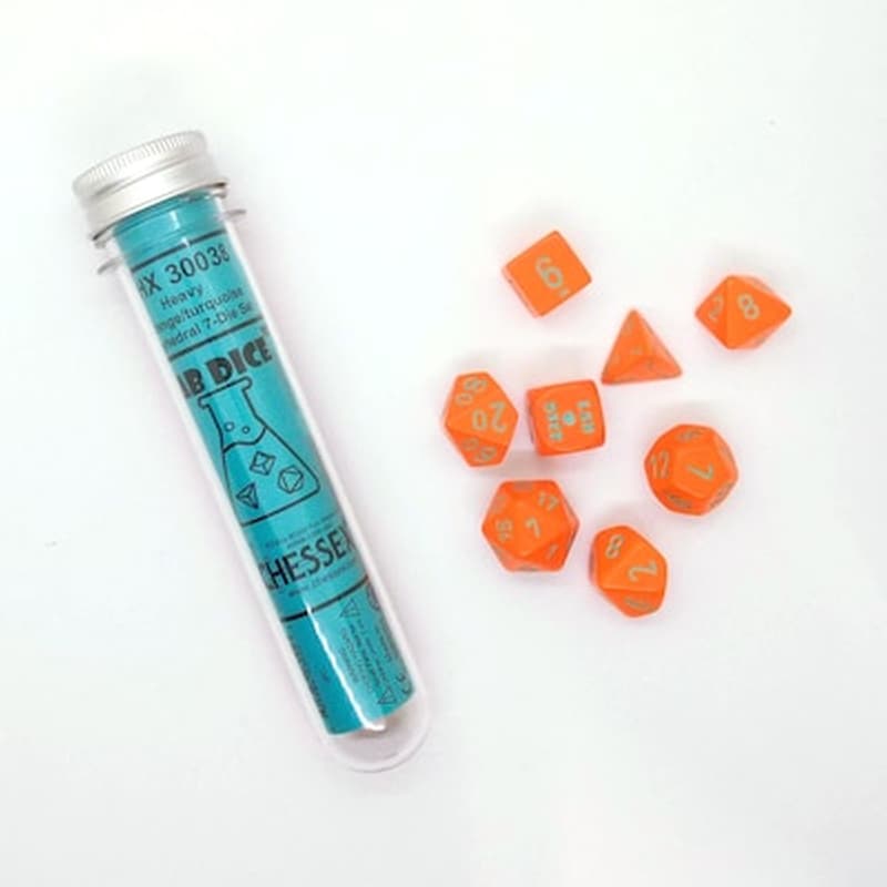 Chessex - Heavy Orange/turquoise 7-die Set