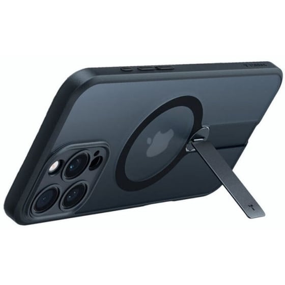 Θήκη Apple iPhone 16 - Torras Pstand Spin Case Ημιδιάφανη με MagSafe & KickStand - Black image 1