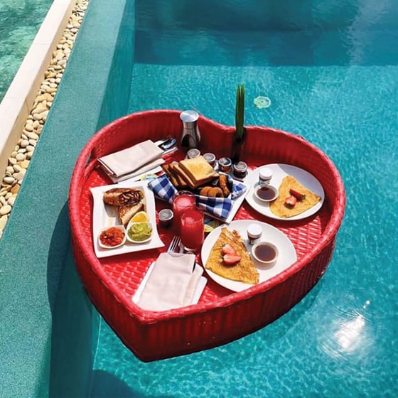 Δίσκος Πισίνας Floating Breakfast 80 cm Καρδιά- Κόκκινος image 4