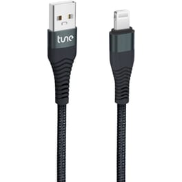 Καλώδιο δεδομένων Tune TechFlex Lightning braided cable Lightning σε USB-A 1.5m - Black