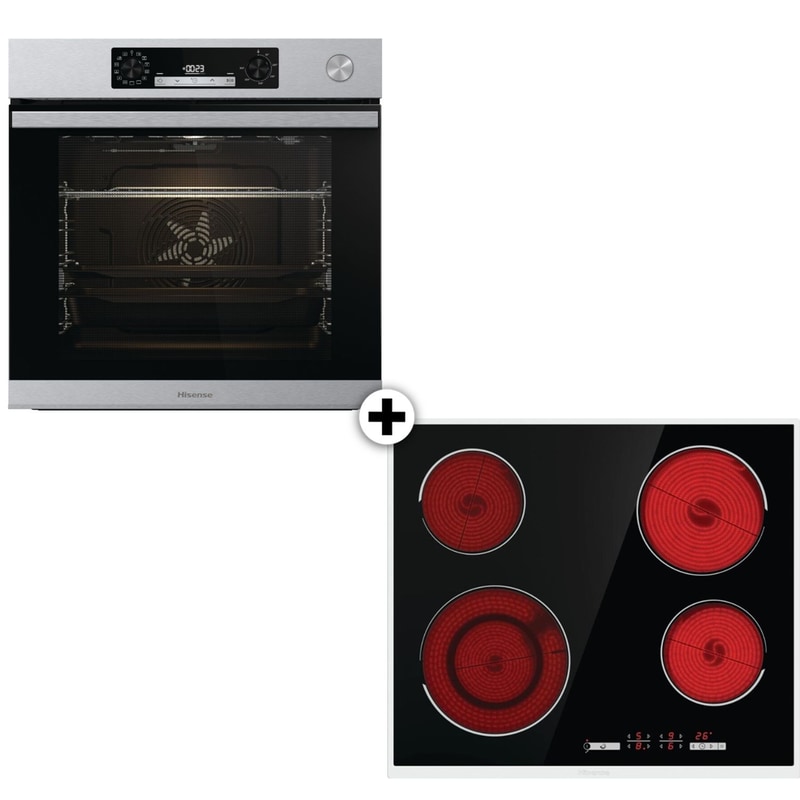 HISENSE BSA66226AX E6432X 77 Lt Inox Eντοιχιζόμενο Σετ Φούρνος και Εστία