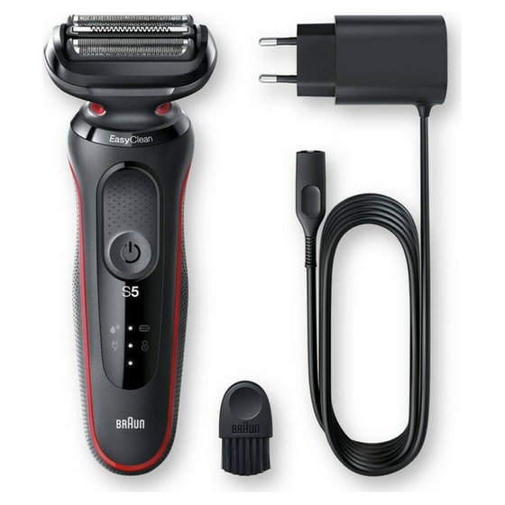 Ξυριστική Μηχανή BRAUN SERIES 5 50-R1000s Προσώπου Επαναφορτιζόμενη για Υγρό και Στεγνό Ξύρισμα Κόκκινο image 2