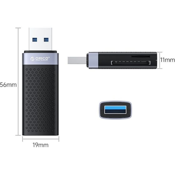 Card reader Orico CS2T-A3 USB 3.0 με 2 θύρες - Μαύρο image 1