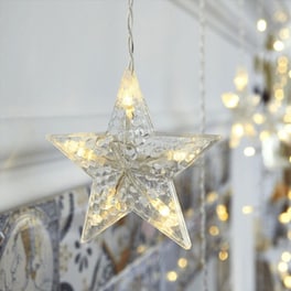 Χριστουγεννιάτικα Λαμπάκια Κουρτίνα Aca Decor 100 LED  6m Star - Λευκό Θερμό