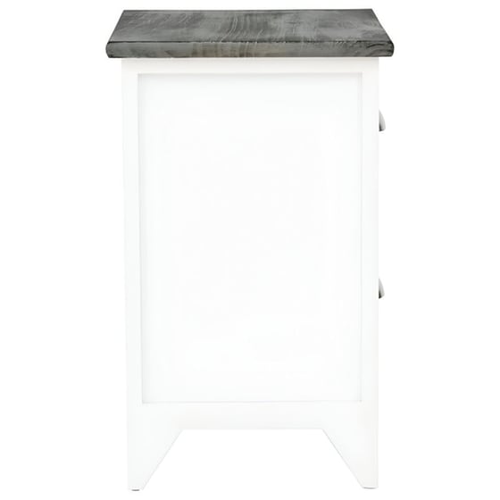 Κομοδίνο Vidaxl Ξύλινο 2τμχ 38x28x45 cm - Γκρι Λευκό image 3