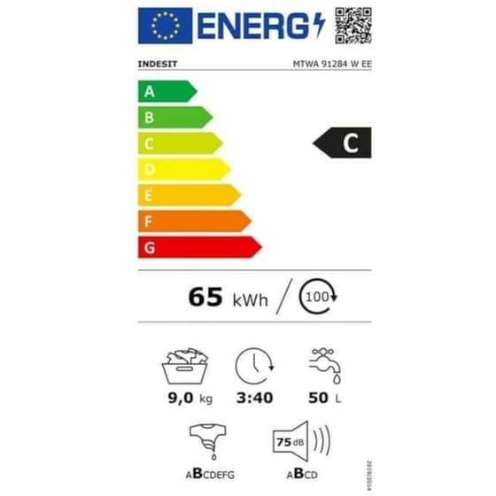 INDESIT MTWA/91284W/EE 9 kg 1.200 Στροφές Λευκό Πλυντήριο Ρούχων image 11