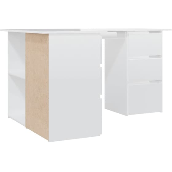 Γραφείο Γωνιακό VidaXL από Μοριοσανίδα 145x100cm - Λευκό image 4