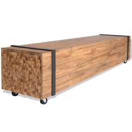 Vidaxl Έπιπλο Τηλεόρασης 110 X 30 X 32,5 Εκ. Από Μασίφ Ξύλο Teak