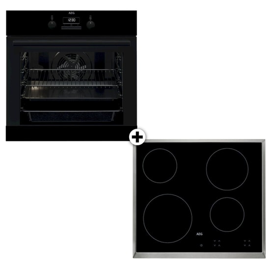 AEG HK624000 XB & BES331111B 72 Lt Μαύρο Eντοιχιζόμενο Σετ Φούρνος και Εστία image 0