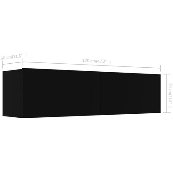 Έπιπλο Τηλεόρασης VidaXL από Μοριοσανίδα 120x30x30cm - Μαύρο image 8