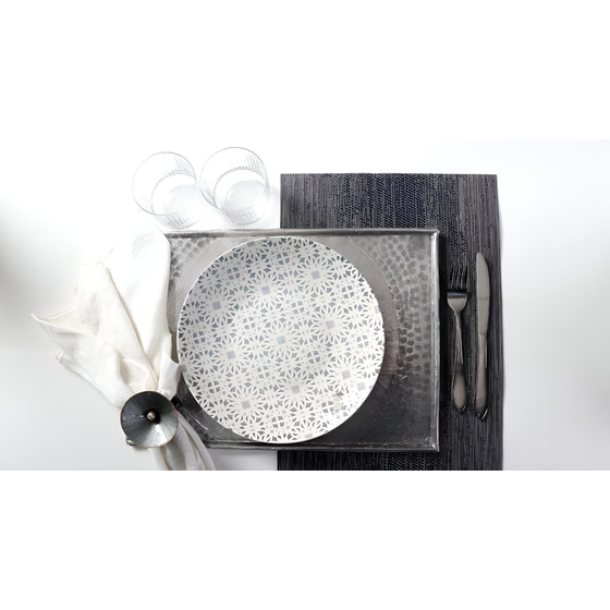 Διακοσμητικός Δίσκος Espiel από Αλουμίνιο 17x26cm - Ασημί image 1