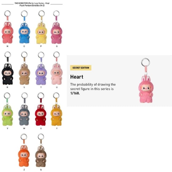 Λούτρινο Μπρελόκ Pop Mart The Monsters Pin For Love Series Blind Box (N-Z) image 1