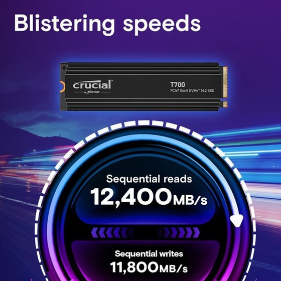 Εσωτερικός SSD Crucial T700 NVMe M.2 2TB PCI Express 5.0 με Heatsink image 4