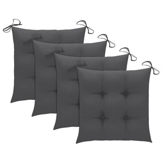 Vidaxl Καρέκλες Κήπου 4 Τεμ. Από Μασίφ Ξύλο Teak Με Ανθρακί Μαξιλάρια image 3