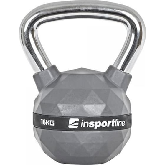 Kettlebell Κλασσικό 16 kg InSPORTline INS-21643 από Σίδηρο με Επένδυση PU - Γκρι image 0