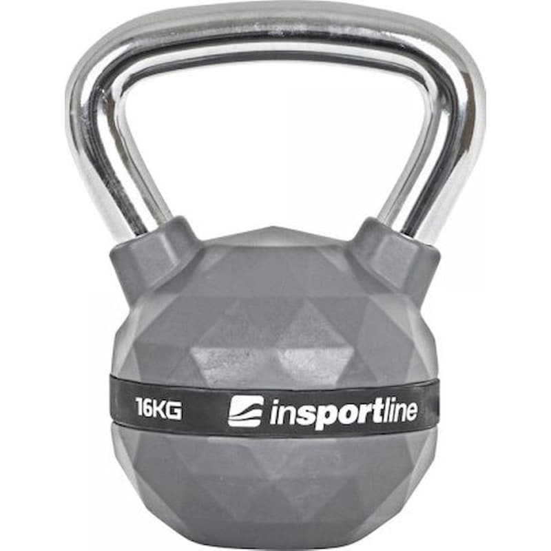 INSPORTLINE Kettlebell Κλασσικό 16 kg InSPORTline INS-21643 από Σίδηρο με Επένδυση PU - Γκρι