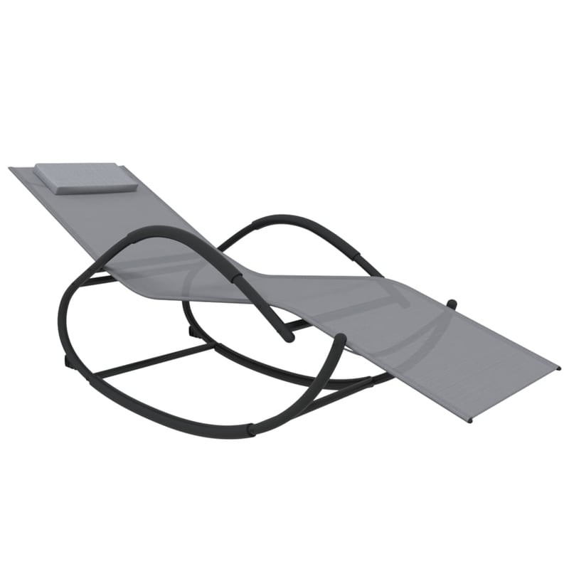 VIDAXL Ξαπλώστρα VidaXL Κουνιστή από Ατσάλι 158x60x77 cm - Γκρι