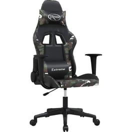 Καρέκλα Gaming VIDAXL 345456 με Ρυθμιζόμενα Μπράτσα από Τεχνητό Δέρμα - Μαύρο