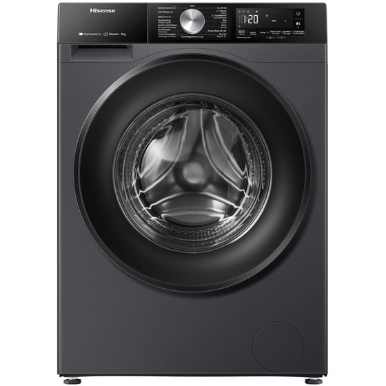 HISENSE WF3S9043BB3 9 kg 1.400 Στροφές Μαύρο με WiFi Πλυντήριο ρούχων image 0