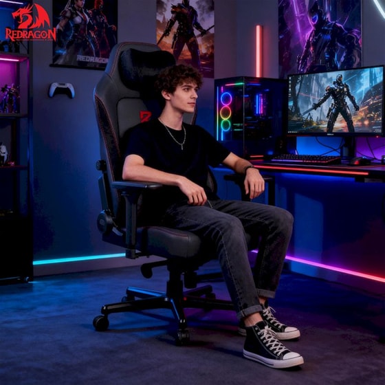 Καρέκλα Gaming Redragon C615 από Δερματίνη Μαύρη image 2