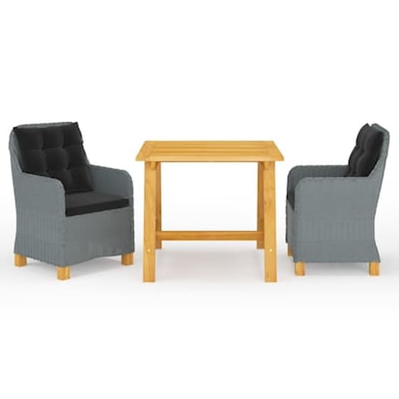 Vidaxl Σετ Τραπεζαρίας Κήπου 3 Τεμαχίων Ανοιχτό Γκρι image 1