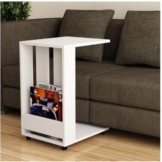 Βοηθητικό Τροχήλατο Τραπεζάκι Shally Dogan από Mdf 02815277 37.5x45x60 cm - Λευκό image 1