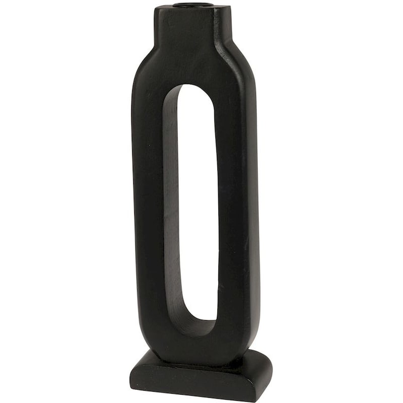 SPITISHOP Κηροπήγιο Spitishop Κ-μ Black A68100070 Ξύλινο 9x5x30cm - Μαύρο