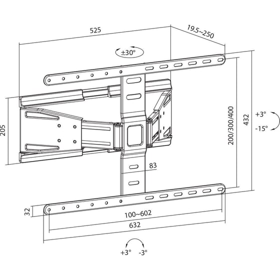 Βάση Τηλεόρασης Επιτοίχια Sbox PLB-79464 Σταθερή 43" - 90" έως 50 kg image 7