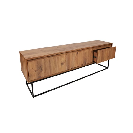 Έπιπλo Τηλεόρασης Lupo από Μοριοσανίδα 180x40x50cm - Καρυδί/Μαύρο image 2