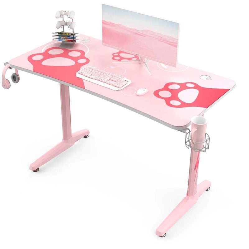 Γραφείο Gaming Eureka Ergonomic® από Χάλυβα Zx-gip-p47pk-ru 22.01.0086 - Ροζ