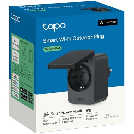 TP-Link Tapo P410M Smart WiFi Outdoor Plug Black image 2