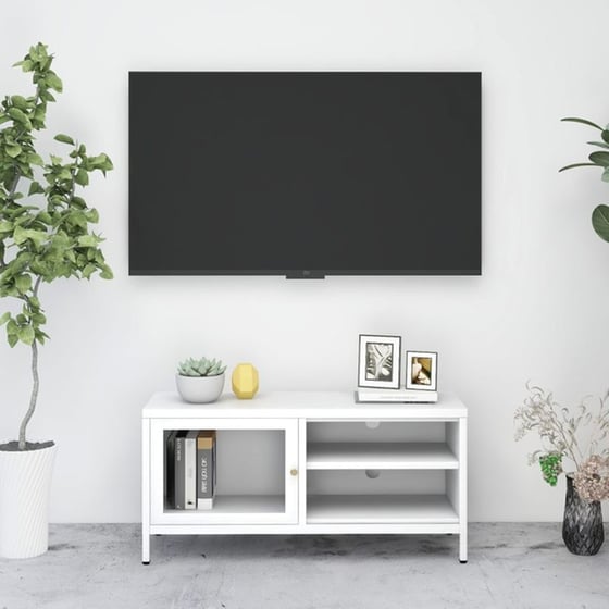 Έπιπλο Τηλεόρασης VidaXL Ατσάλι Και Γυαλί 90x30x44cm - Λευκό image 2
