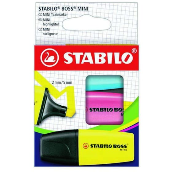 Μαρκαδόροι Υπογράμμισης Stabilo Boss Mini 2.0 mm (3 Τεμάχια) image 0