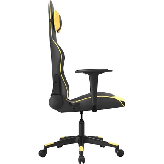 Καρέκλα Gaming VIDAXL 345447 με Ρυθμιζόμενα Μπράτσα από Τεχνητό Δέρμα - Μαύρο / Κίτρινο image 2