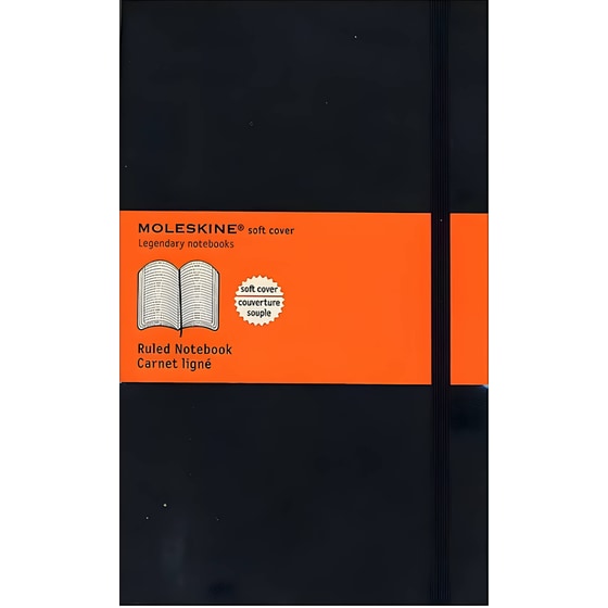 Σημειωματάριο Moleskine Ριγέ Μαύρο Large (1 Τεμάχιο) image 0