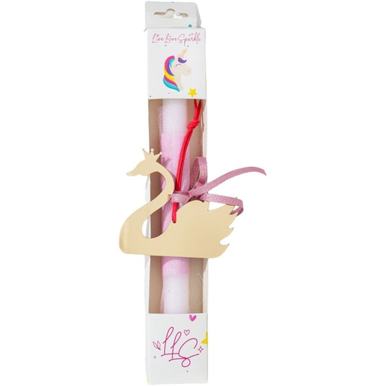 Λαμπάδα&nbsp;Live.Love.Sparkle Χρυσό&nbsp;Κρεμαστός&nbsp;Κύκνος image 0