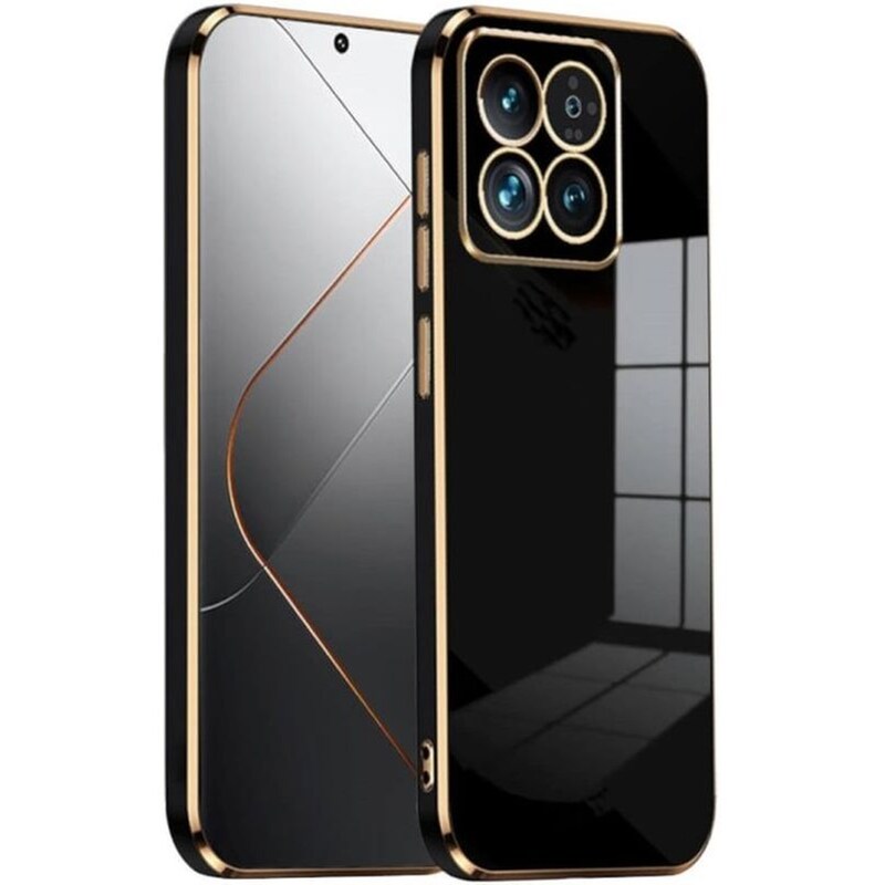 Θήκη Σιλικόνης - Xiaomi 14 Pro - Bodycell Gold Plated - Black (5206015074356)