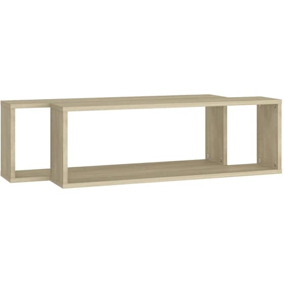 Ράφια Τοίχου VidaXL Κύβοι από Μοριοσανίδα 80x15x26.5cm 2 Τμχ - Μπεζ/Δρυς image 6