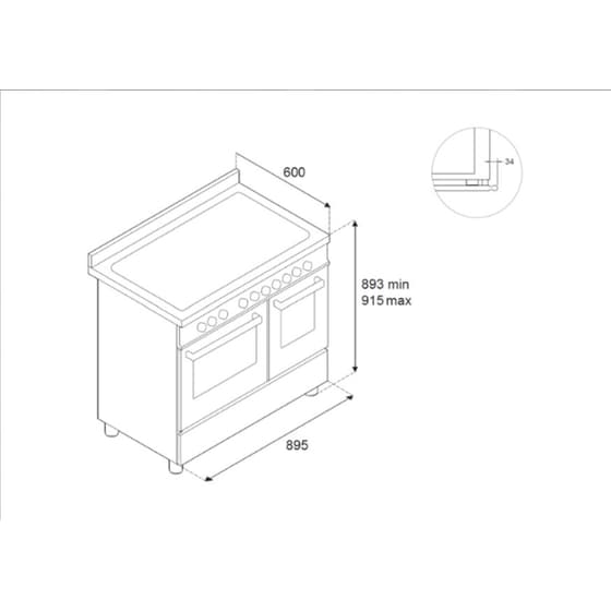 BERTAZZONI HER95I2EAVT2 69 Lt Μπεζ Ηλεκτρική Κουζίνα Επαγωγική image 3