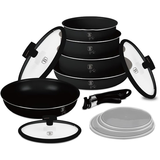 Σετ Μαγειρικά Σκεύη BERLINGER BH-8249 12 τμχ Μαύρο image 0