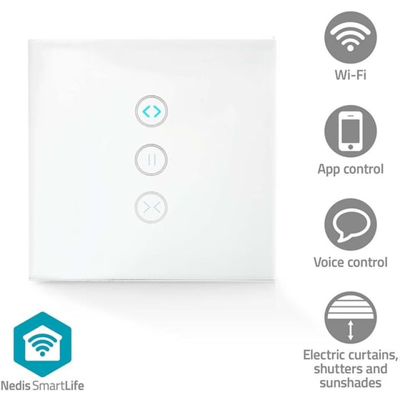Διακόπτης Τοίχου NEDIS Wi-Fi Smart WIFIWC10WT - Λευκό image 5
