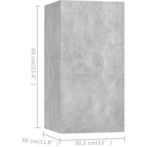 Έπιπλα Τηλεόρασης VidaXL Μοριοσανίδα 6 Τμχ 30x30x60cm - Γκρι image 6