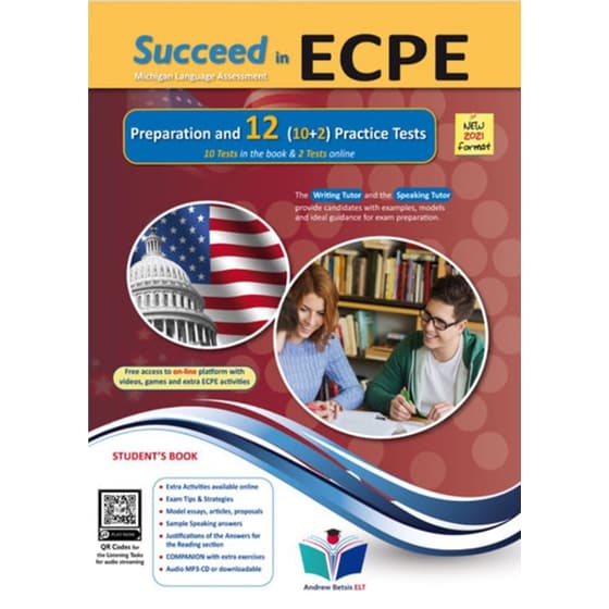 Succeed in ECPE Michigan Language Assessment NEW 2021 Format (10+2) Practice Tests image 0
